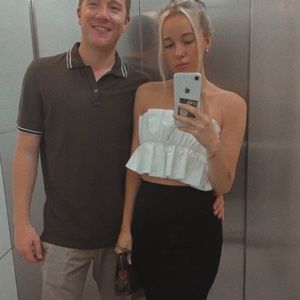 Strapless tie back frilly white top